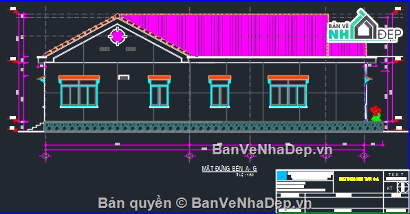 Bản vẽ nhà mái thái,Bản vẽ nhà mái thái tôn đẹp,Bản vẽ nhà mái thái đẹp