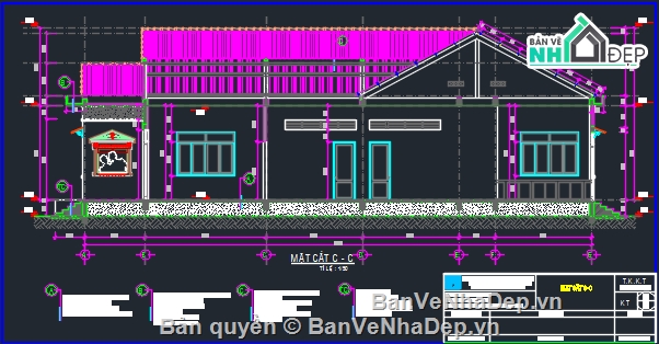 Bản vẽ nhà mái thái,Bản vẽ nhà mái thái tôn đẹp,Bản vẽ nhà mái thái đẹp