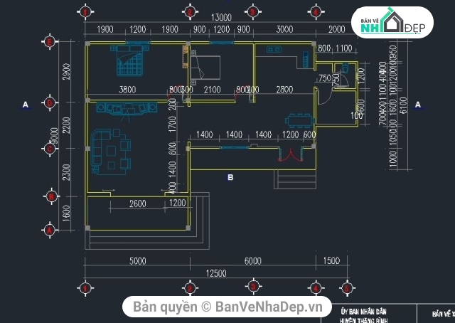 7 Bản Vẽ Full Kiến Trúc, Kết Cấu, Điện Nước Nhà Phố 1 Tầng