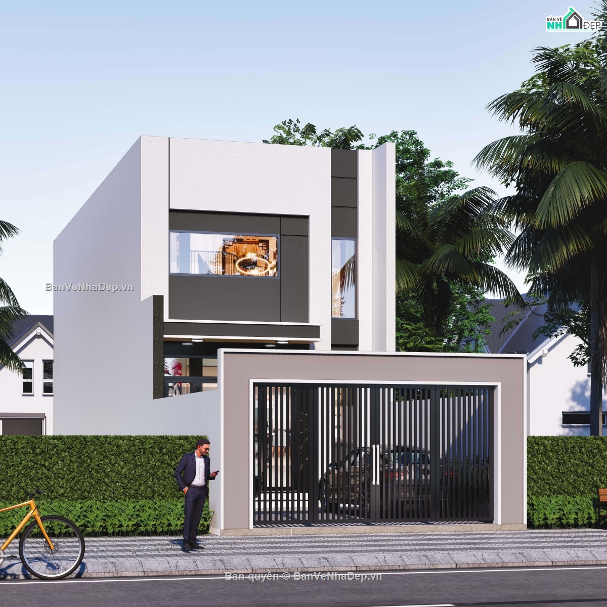 nhà gác lững 5x14m,nhà 1 tầng 1 lững,nhà 5x14m