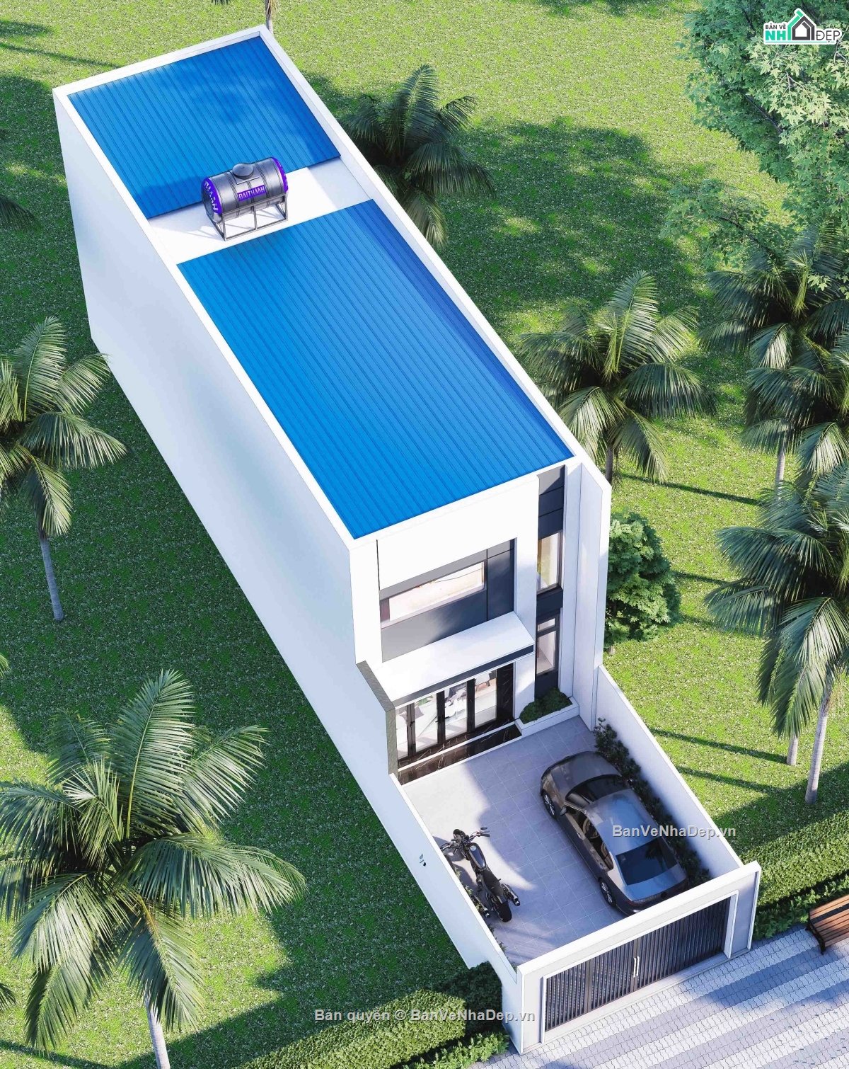 nhà gác lững 5x14m,nhà 1 tầng 1 lững,nhà 5x14m