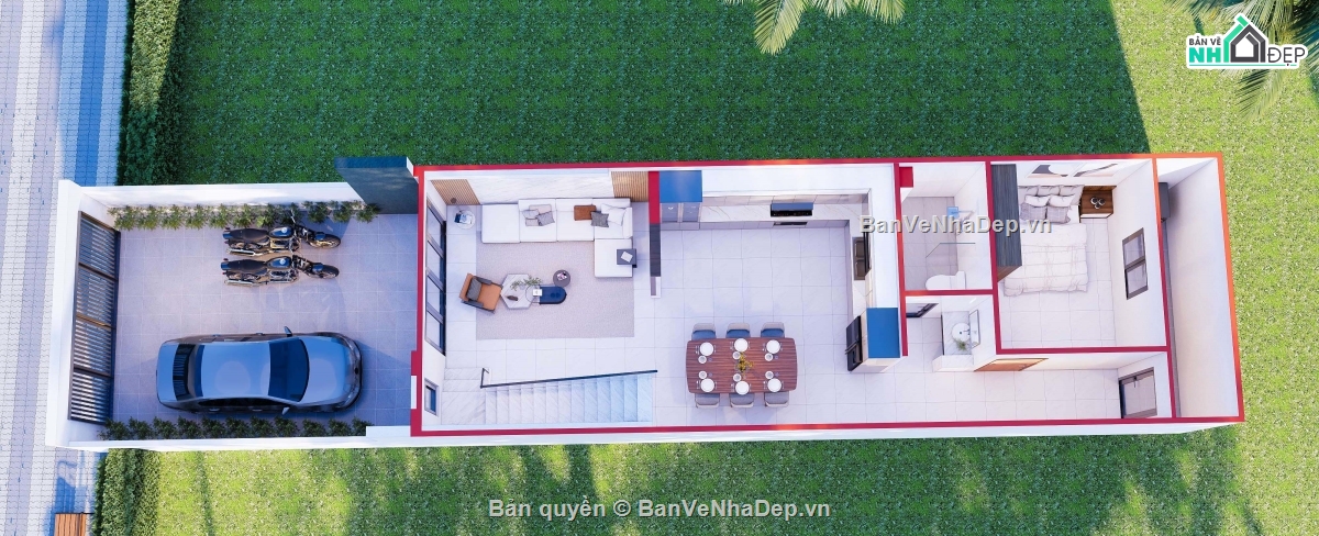 nhà gác lững 5x14m,nhà 1 tầng 1 lững,nhà 5x14m