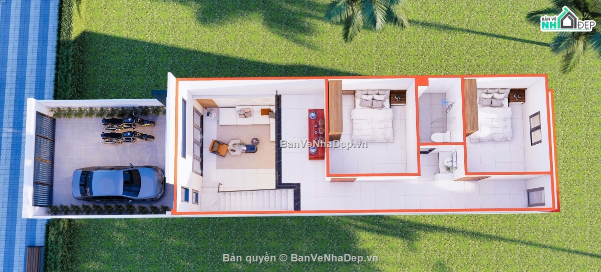 nhà gác lững 5x14m,nhà 1 tầng 1 lững,nhà 5x14m