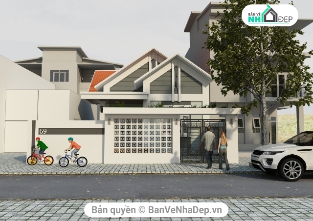 4 Model Sketchup Nhà Phố 1 Tầng Tải Nhiều 2019