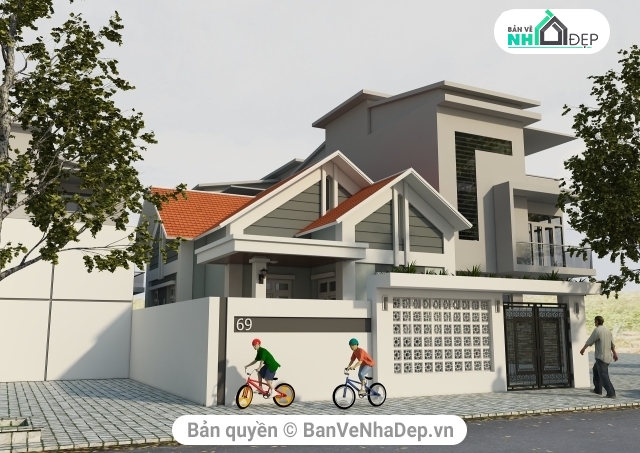 4 File Sketchup Nhà Phố 1 Tầng Mới Hot 2020