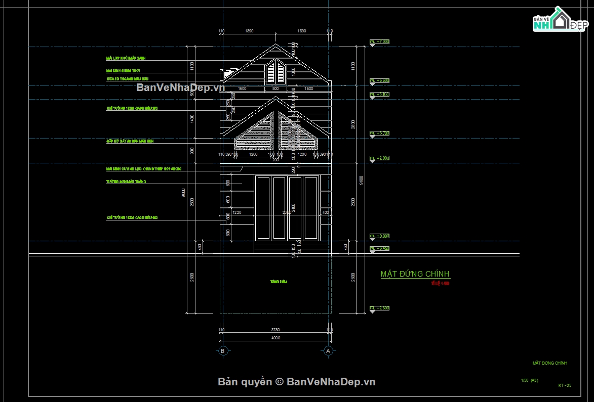 bản vẽ nhà 1 tầng,file cad nhà phố,bản vẽ nhà