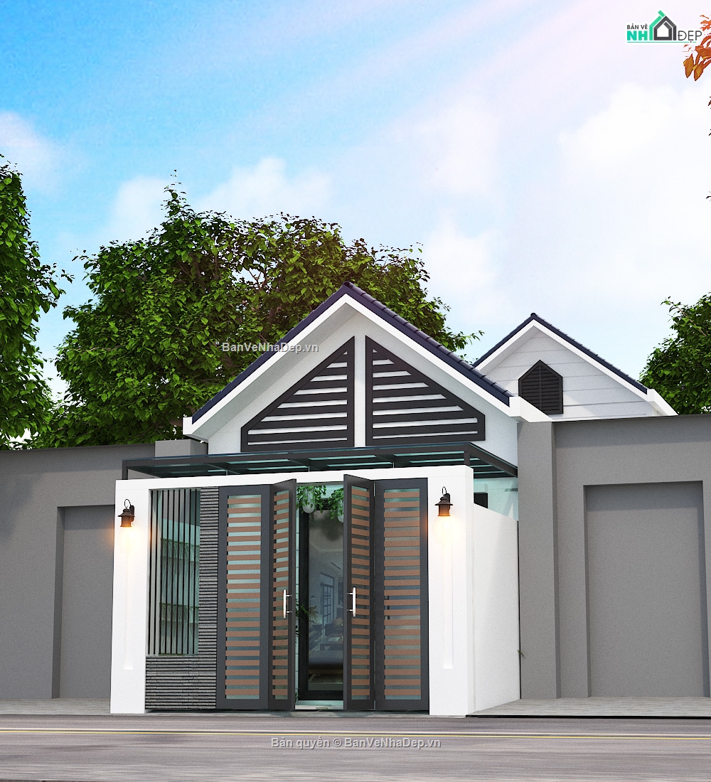 bản vẽ nhà 1 tầng,file cad nhà phố,bản vẽ nhà