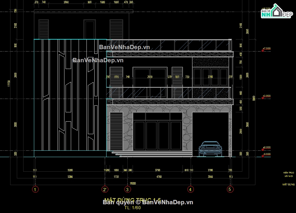 nhà phố 2 tầng 1 tum,bản vẽ nhà phố 2 tầng 1 tum,nhà phố 2 tầng,file cad nhà phố 2 tầng,bản vẽ nhà phố 2 tầng