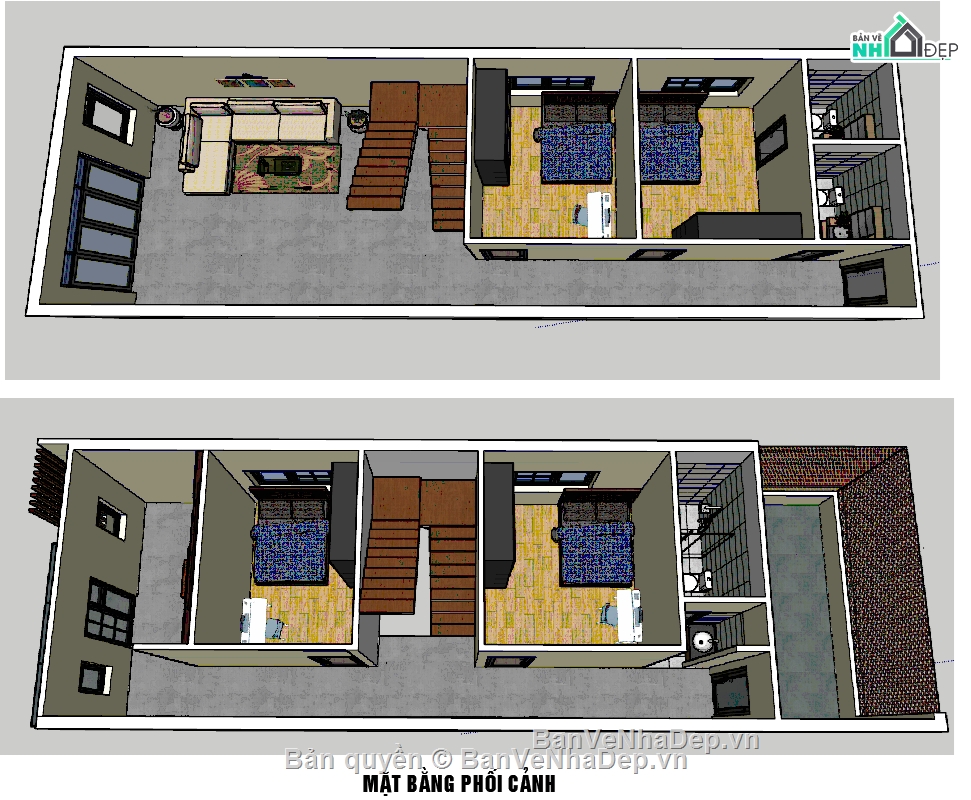nhà phố 2 tầng,nhà 2 tầng,nhà phố 2 tầng 1 tum,nhà phố 2 tầng 5x17m