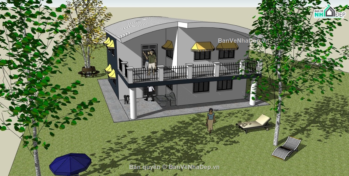 file su biệt thự,model su biệt thự,sketchup biệt thự