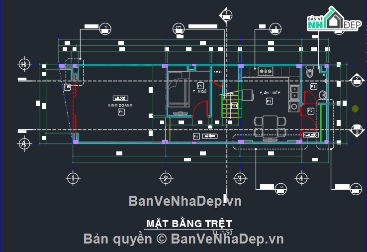 nhà phố 2 tầng,Bản vẽ nhà phố 4.5x15m,Bản vẽ nhà phố đẹp