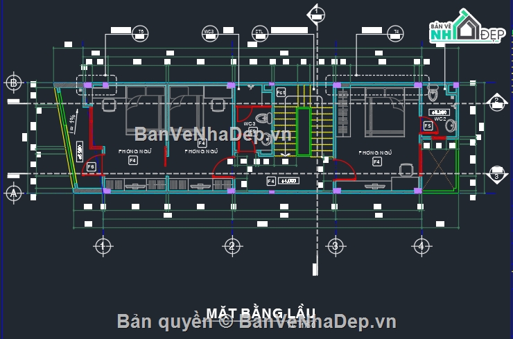 nhà phố 2 tầng,Bản vẽ nhà phố 4.5x15m,Bản vẽ nhà phố đẹp