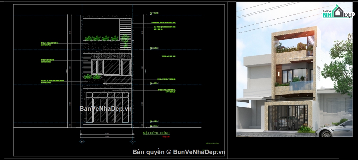 nhà phố 2 tầng,bản vẽ nhà phố,bản vẽ 2 tầng