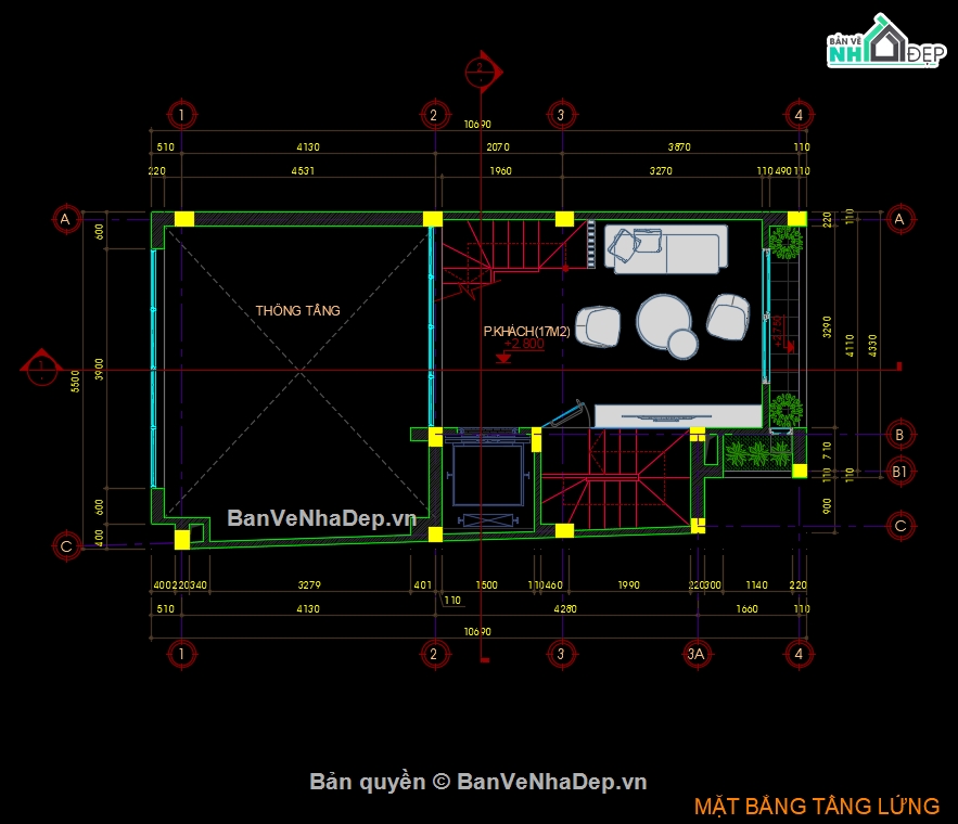 Bản vẽ nhà phố 3 tầng,bản vẽ nhà phố 3 tầng cad,nhà phố 3 tầng cad,nhà phố 3 tầng 1 tum