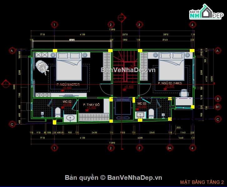 Bản vẽ nhà phố 3 tầng,bản vẽ nhà phố 3 tầng cad,nhà phố 3 tầng cad,nhà phố 3 tầng 1 tum