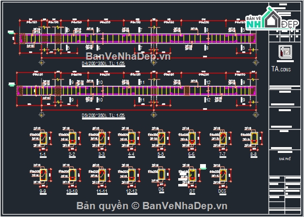 Bản vẽ nhà phố đẹp,Bản vẽ nhà phố nền đôi đẹp,Bản vẽ nhà phố 3 tầng đẹp