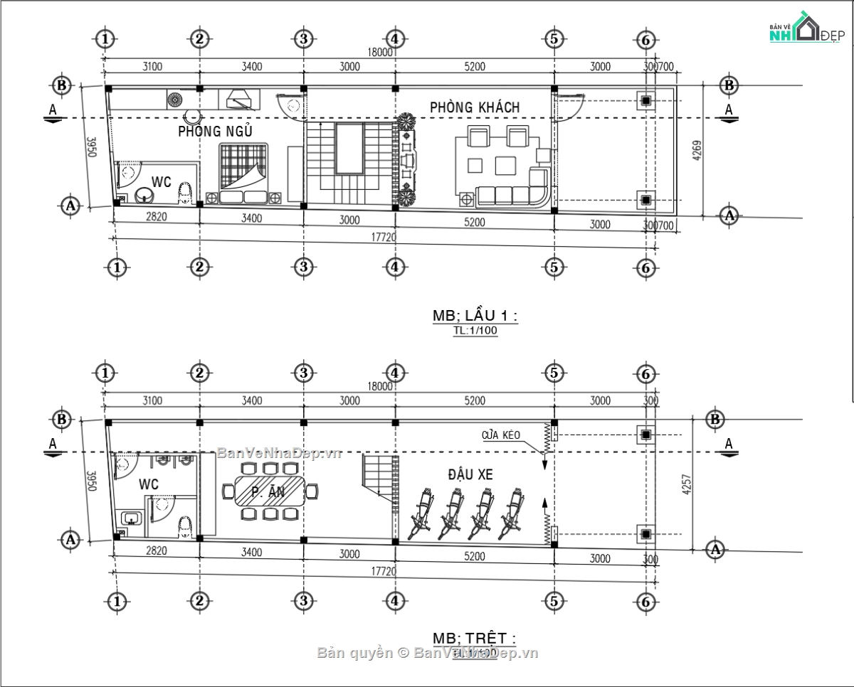 Bản vẽ nhà phố đẹp,Bản vẽ nhà phố tân cổ điển,Bản vẽ nhà phố 3 tầng tân cổ điển