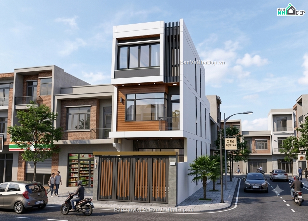 thiết kế nhà phố 3 tầng,hồ sơ nhà phố full,nhà phố 3 tầng file cad,bản vẽ nhà phố 3 tầng