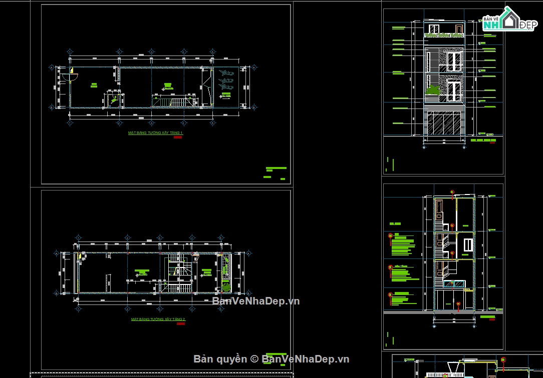 bản vẽ nhà phố,bản vẽ nhà phố 3 tầng,bản vẽ nhà 3 tầng