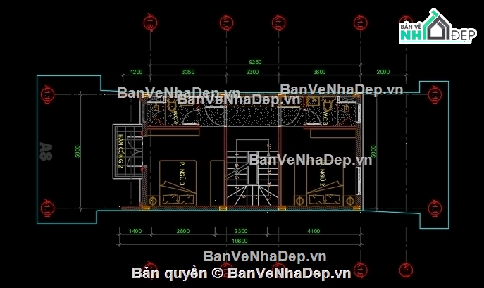 Bản vẽ nhà phố,điện nhà 4 tầng,Bản vẽ CAD nhà phố 4 tầng 5x16m ( kiến trúc,kết cấu,điện nước),kiến trúc 5 tầng