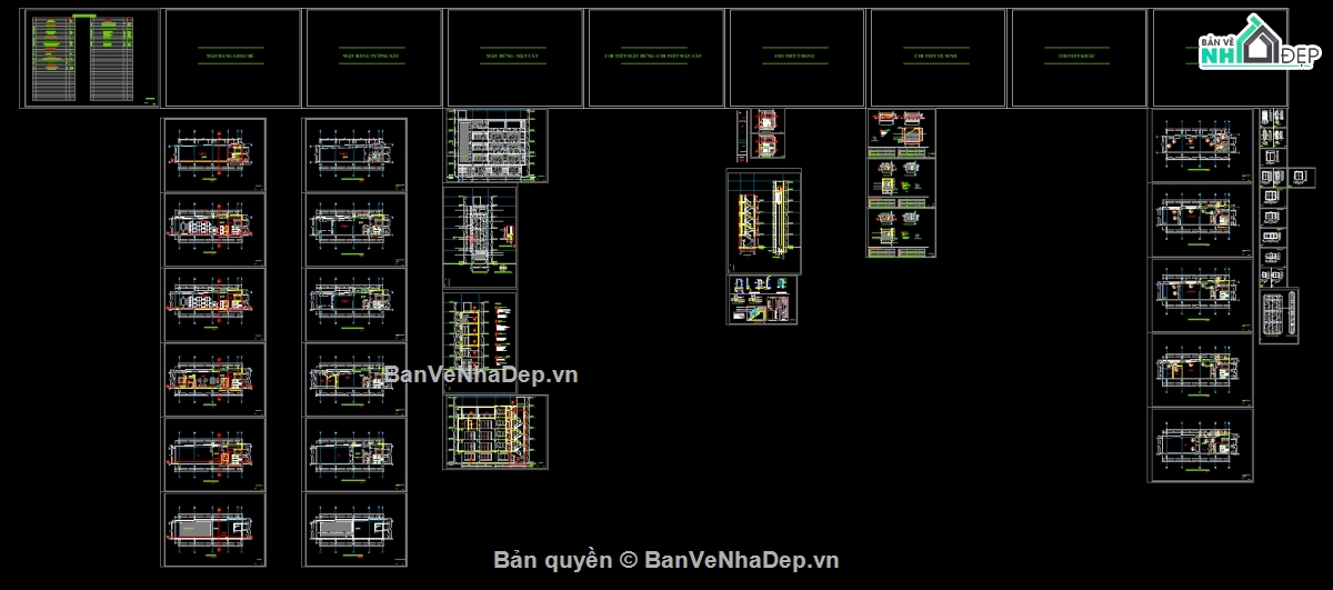 cad nhà 4 tầng,Bản vẽ nhà 4 tầng,nhà 4 tầng