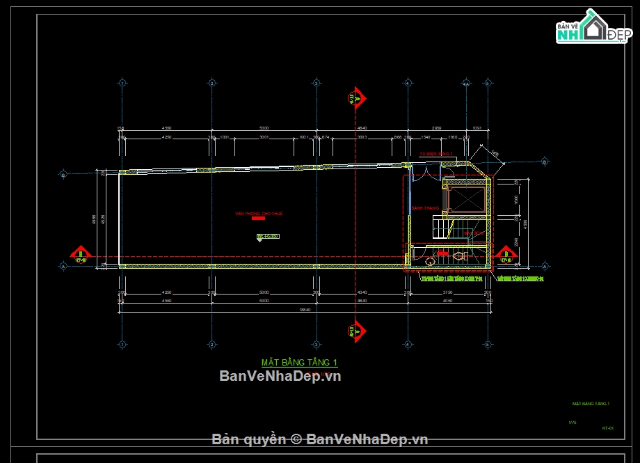 cad nhà 4 tầng,Bản vẽ nhà 4 tầng,nhà 4 tầng