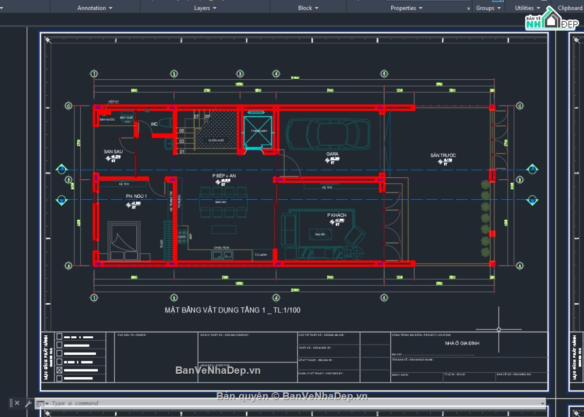 Bản vẽ nhà 4 tầng,Bản vẽ thi công,kết cấu kiến trúc