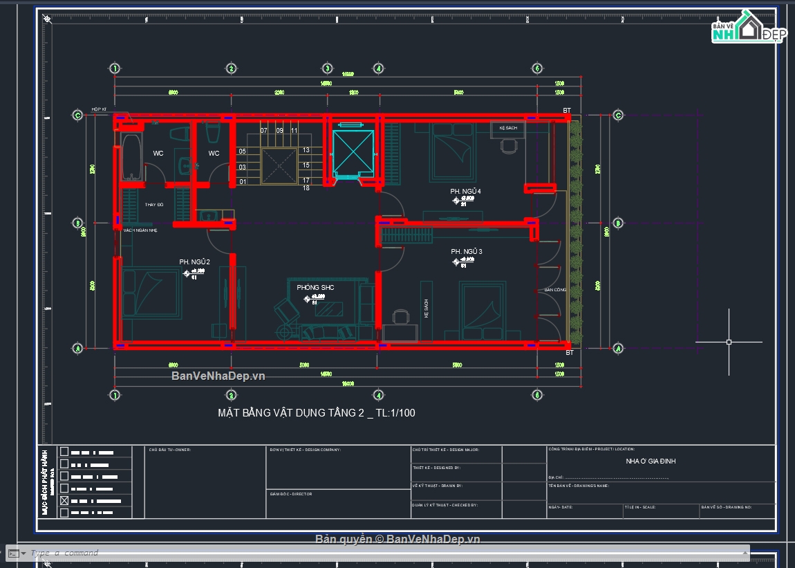 Bản vẽ nhà 4 tầng,Bản vẽ thi công,kết cấu kiến trúc