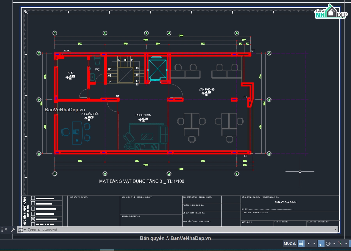 Bản vẽ nhà 4 tầng,Bản vẽ thi công,kết cấu kiến trúc
