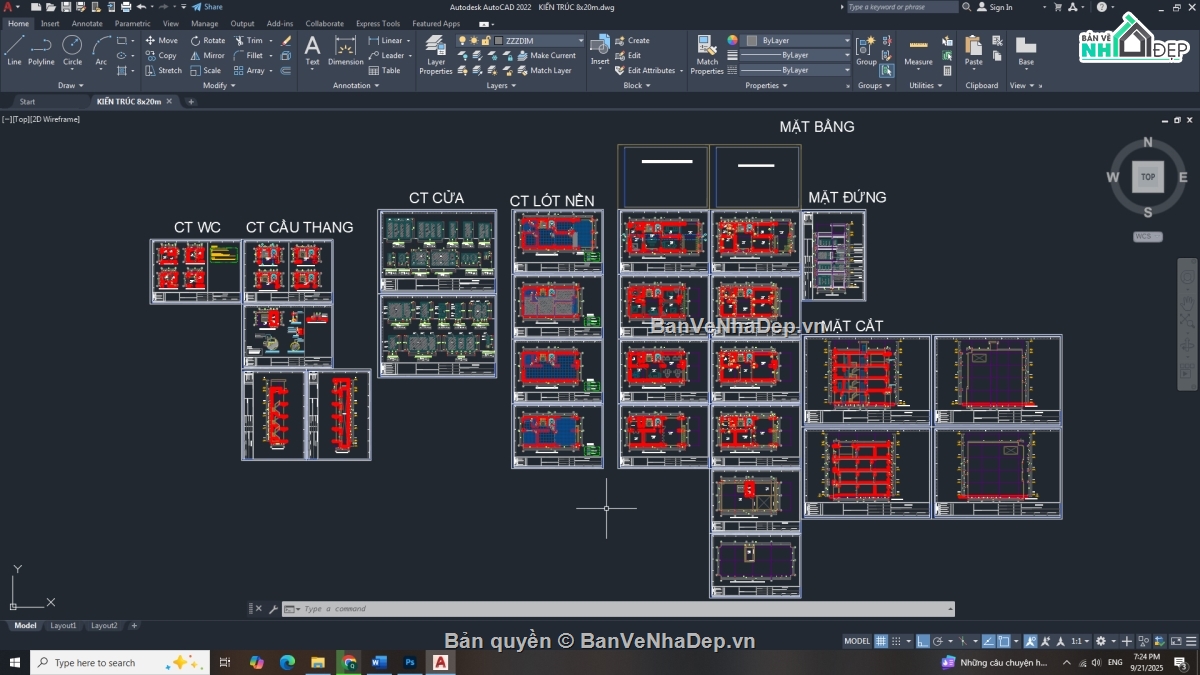 Bản vẽ nhà 4 tầng,Bản vẽ thi công,kết cấu kiến trúc
