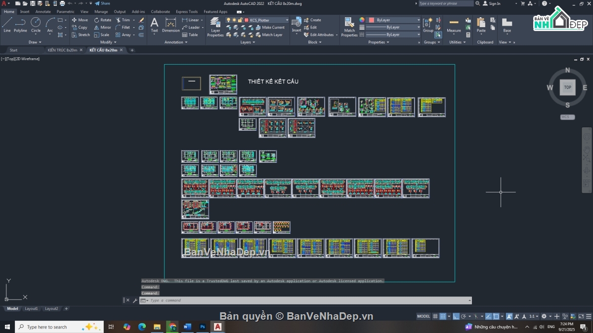 Bản vẽ nhà 4 tầng,Bản vẽ thi công,kết cấu kiến trúc