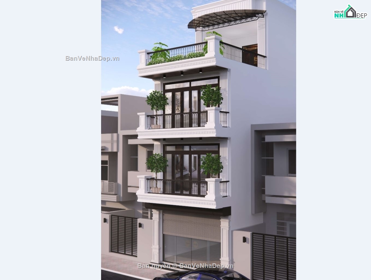 Bản vẽ nhà 4 tầng,nhà 4 tầng,file cad biệt thự 4 tầng,biệt thự 4 tầng cad,autocad biệt thự 4 tầng