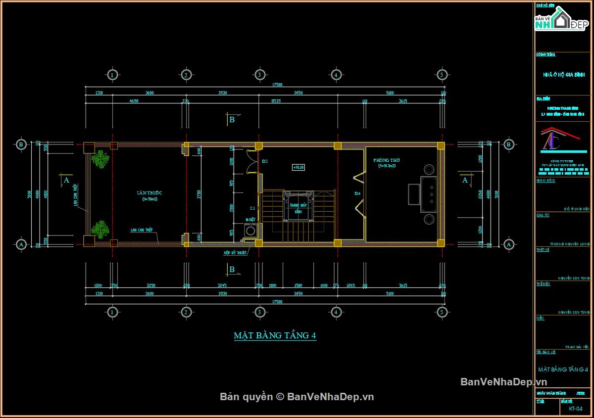 Bản vẽ nhà 4 tầng,nhà 4 tầng,file cad biệt thự 4 tầng,biệt thự 4 tầng cad,autocad biệt thự 4 tầng