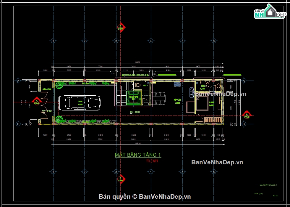 nhà phố 5 tầng,bản vẽ nhà phố 5 tầng,cad nhà phố