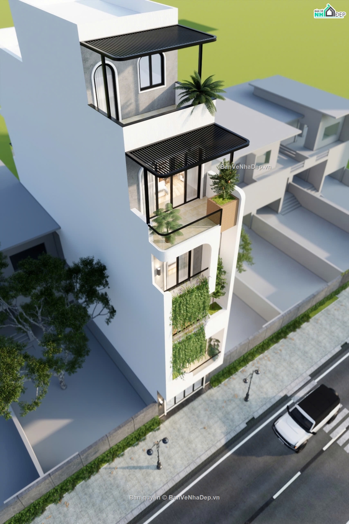Bản vẽ nhà phố 6 tầng,nhà phố 6 tầng,file cad nhà phố 6 tầng