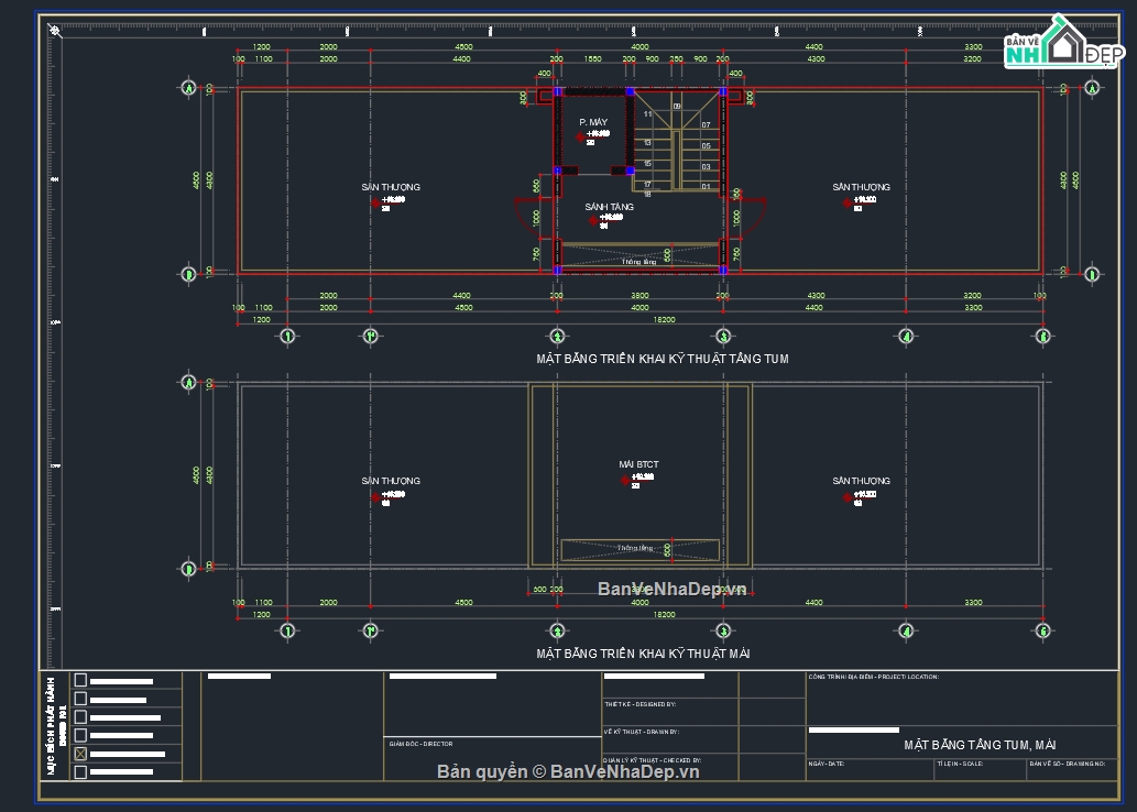 Nhà phố 4 tầng,Bản vẽ thi công,căn hộ