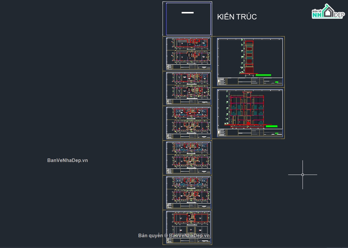 Nhà phố 4 tầng,Bản vẽ thi công,căn hộ