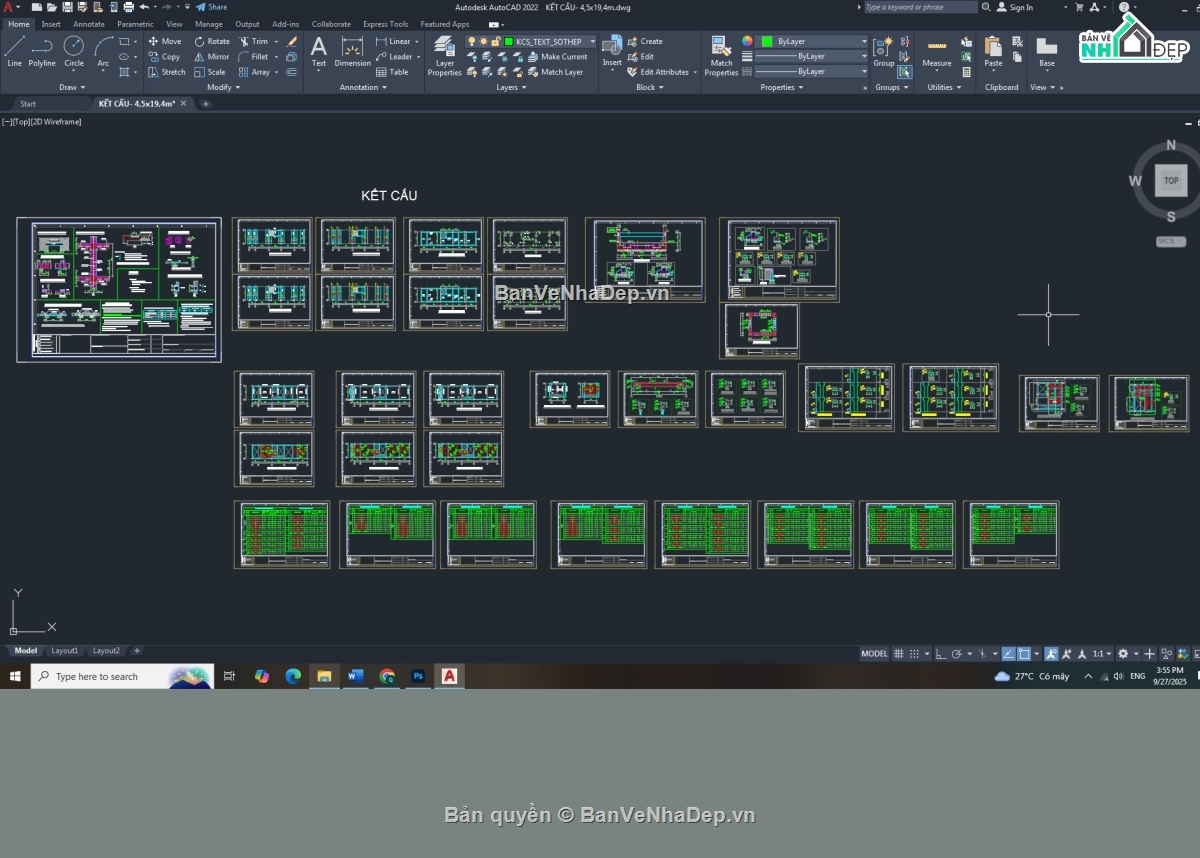 Nhà phố 4 tầng,Bản vẽ thi công,căn hộ