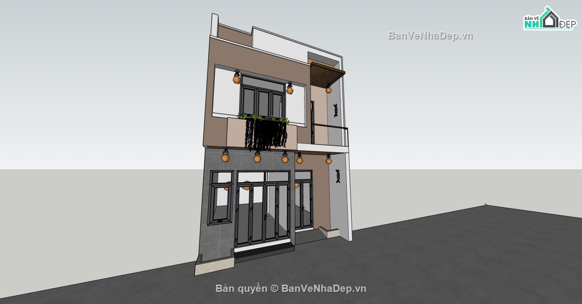 nhà phố 6m,nhà phố kích thước 6 x 8m,nhà