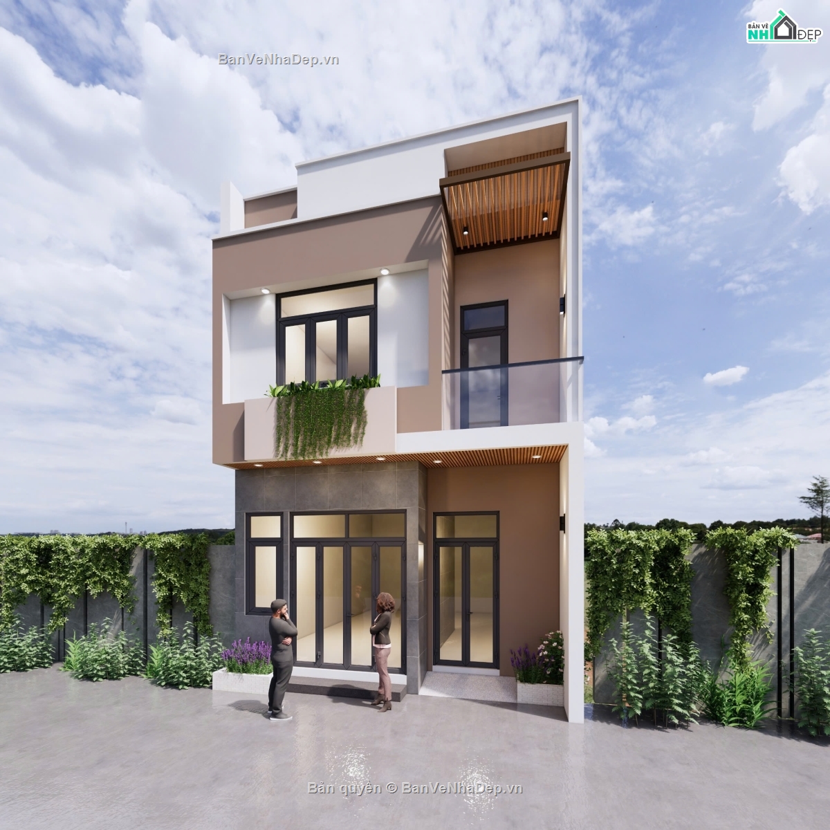 nhà phố 6m,nhà phố kích thước 6 x 8m,nhà