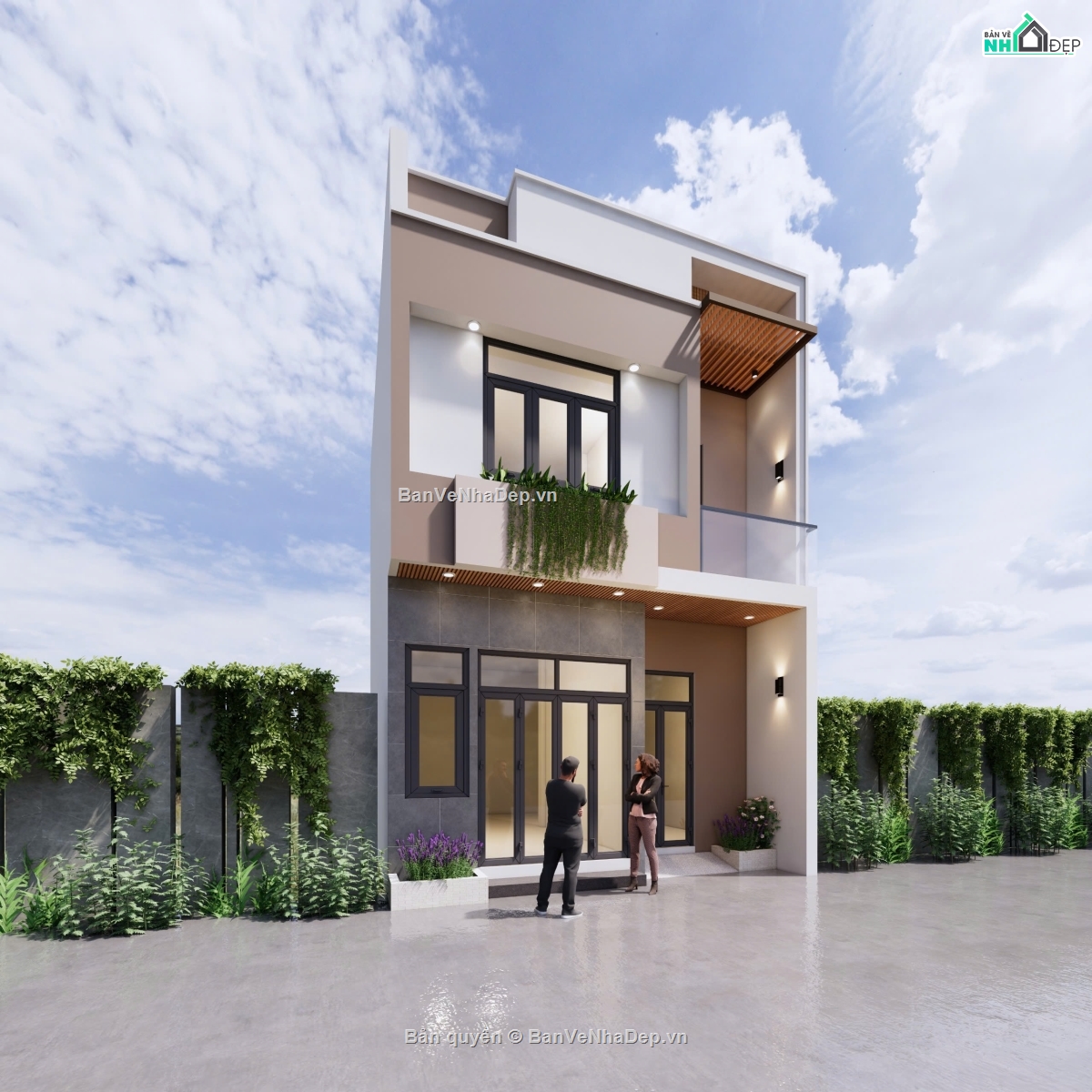 nhà phố 6m,nhà phố kích thước 6 x 8m,nhà