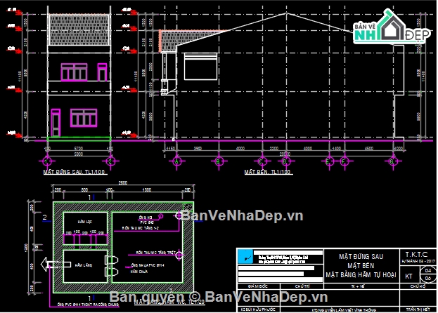 nhà phố mái thái đẹp,Bản vẽ nhà phố,Bản vẽ nhà phố 2 tầng