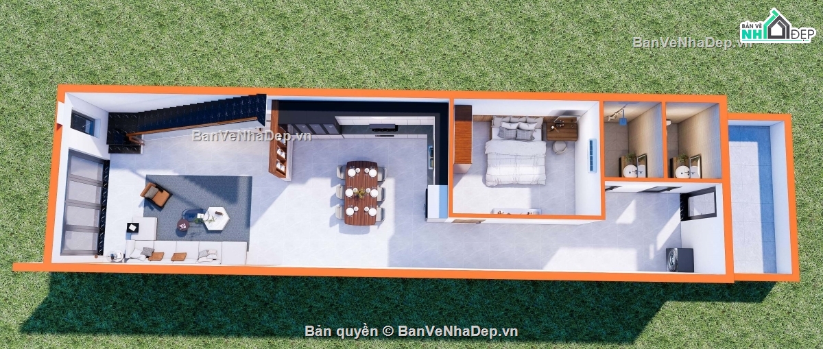 nhà tầng lững,full hồ sơ nhà tầng lững,nhà 1 tầng 1 lững