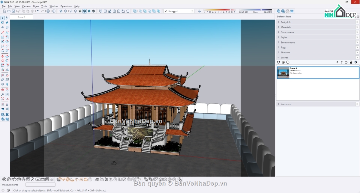 Bản vẽ nhà thờ họ,Bản vẽ nhà thờ họ đẹp,Bản vẽ nhà thờ họ 2 tầng