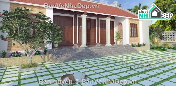 nhà thờ họ 5 gian,file cad nhà thờ họ 5 gian,nhà thờ họ 5 gian file cad
