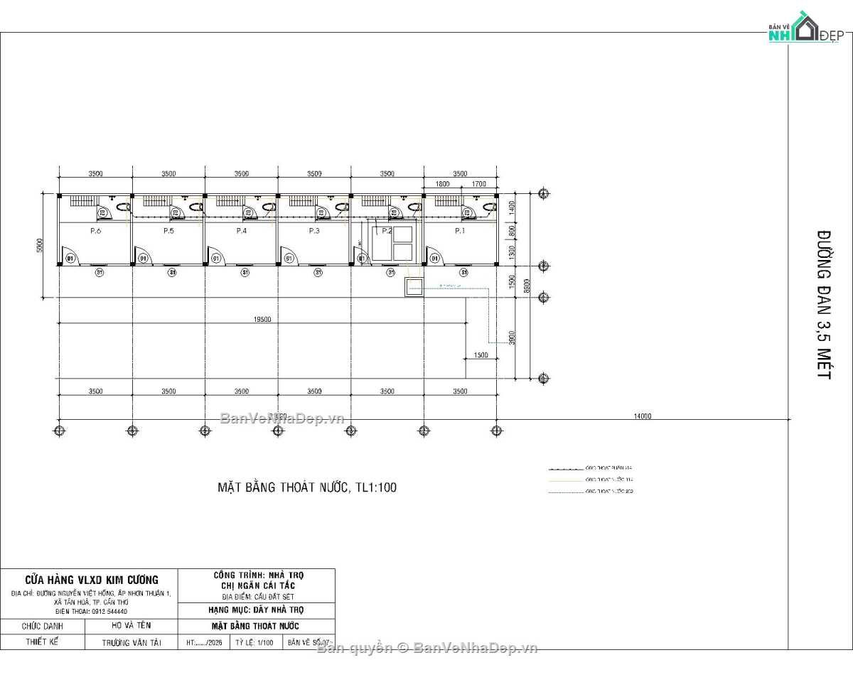 nhà trọ file cad,file cad nhà trọ,bản vẽ nhà trọ
