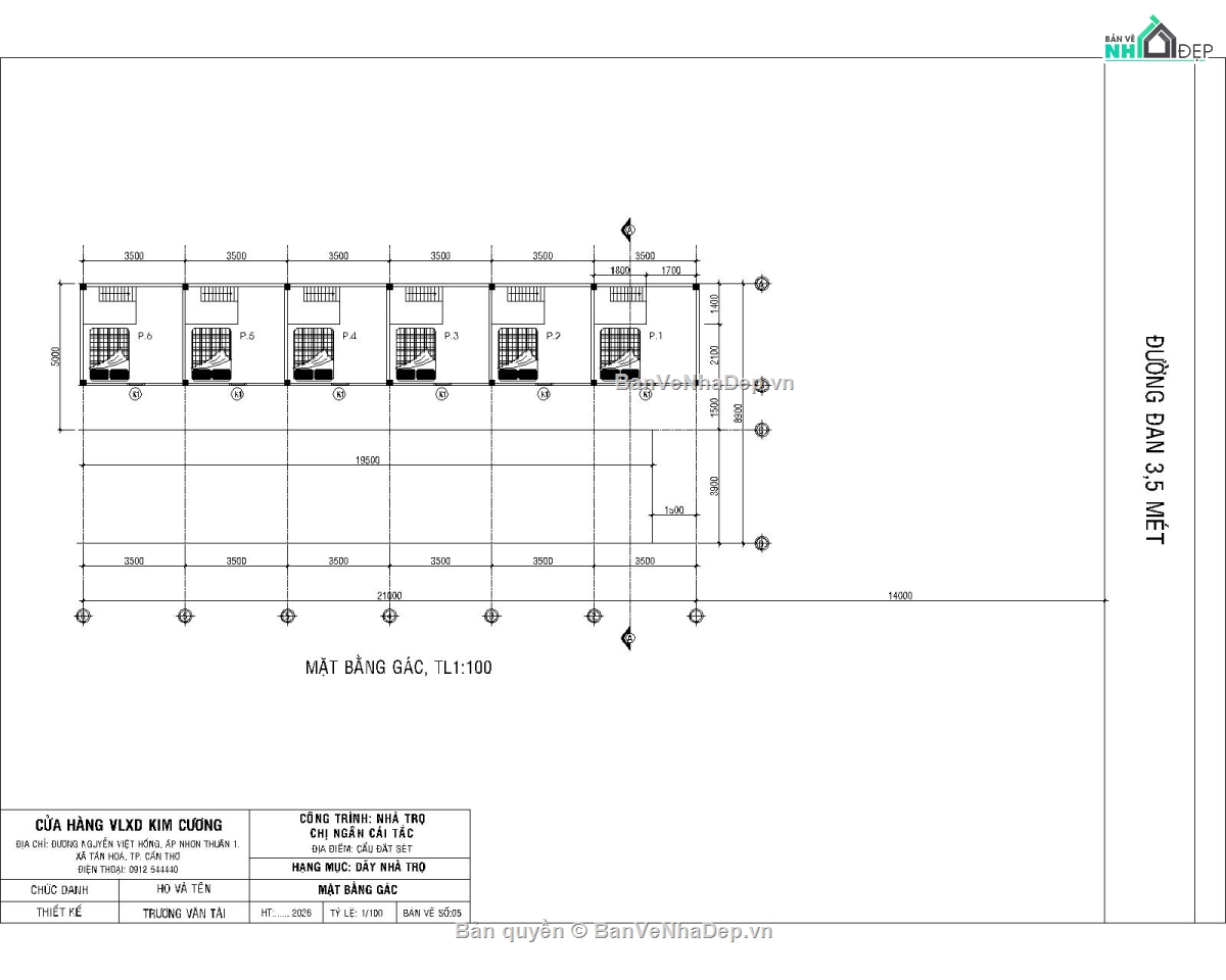 nhà trọ file cad,file cad nhà trọ,bản vẽ nhà trọ