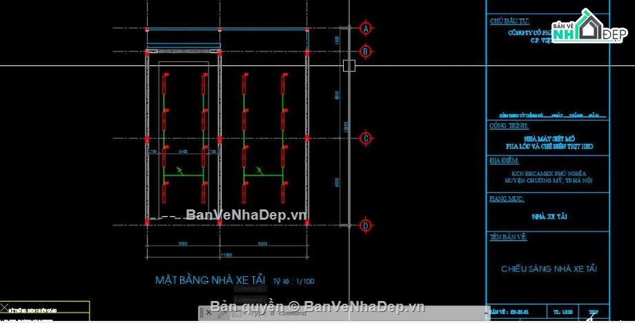 Bản vẽ xe tải,Bản vẽ nhà xe,Bản vẽ nhà để xe máy
