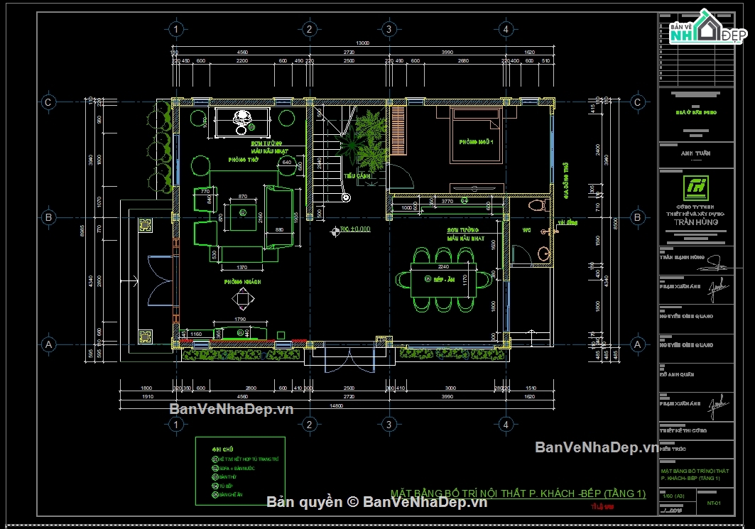 cad nội thất,nội thất phòng khách,phòng bếp