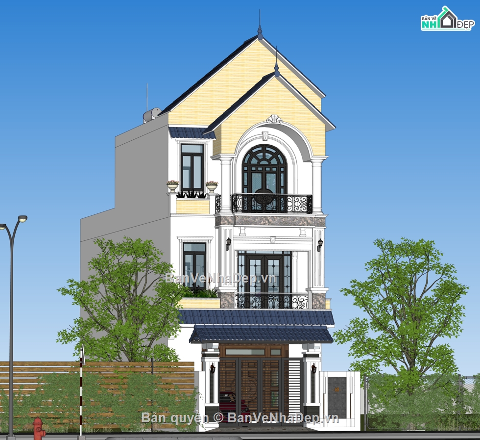 Nhà phố 3 tầng,Nhà phố 3 tầng đẹp,Nhà phố đẹp,Nhà 3 tầng có giếng trời,Nhà phố 3 tầng 6x20